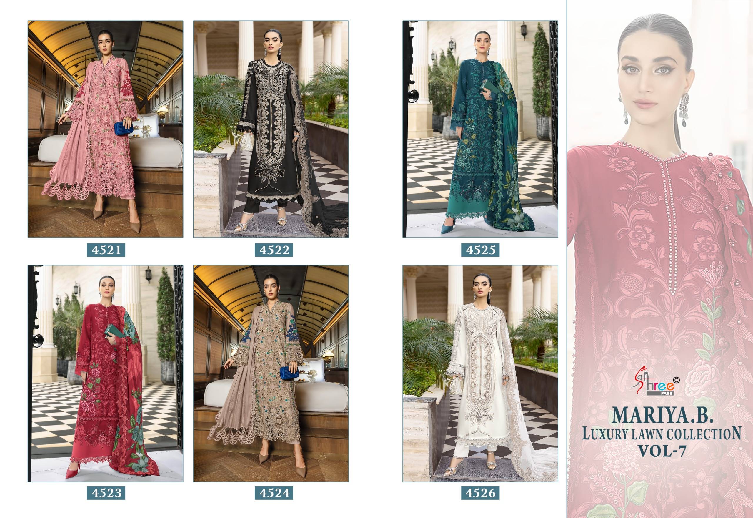 MARIYA B LUXURY LAWN COLLECTION VOL-7 By Shree fabs Indian Traditional casual wear Pakistani pure cotton dresses At Wholesale Price